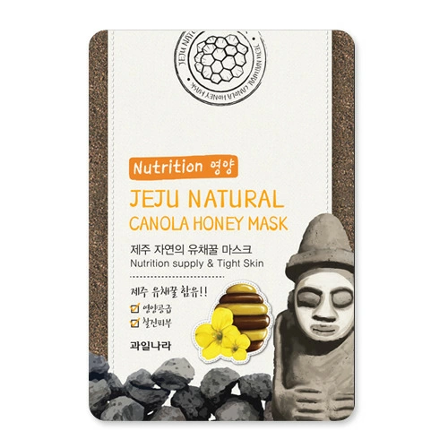 Welcos Тканевая маска для лица питательная Jeju Natural Canola Honey Mask, 20 мл.