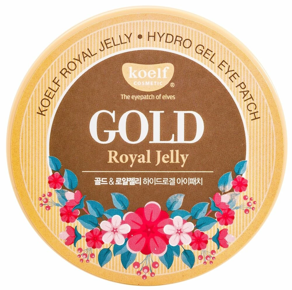 Koelf Гидрогелевые патчи для глаз Gold & Royal Jelly Eye Patch с золотом и маточным молочком, 60 шт.