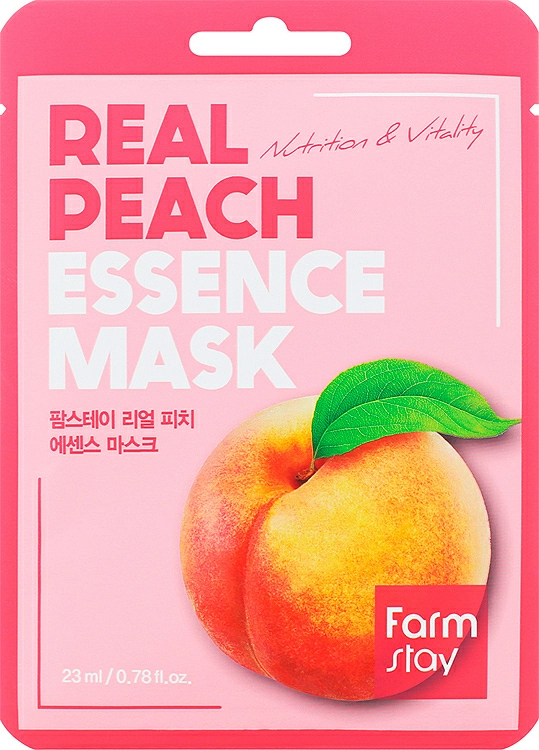 FarmStay Тканевая маска для лица Real Peach Essence Mask с экстрактом персика, 23 мл.