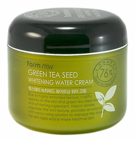 FarmStay Увлажняющий осветляющий крем для лица Green Tea Seed Whitening Water Cream с семенами зеленого чая, 100 гр.
