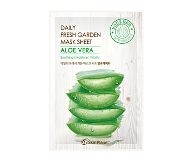 Mijin Тканевая маска для лица Skin Planet Daily Fresh Garden Mask Sheet Aloe Vera с экстрактом алое, 25 гр.