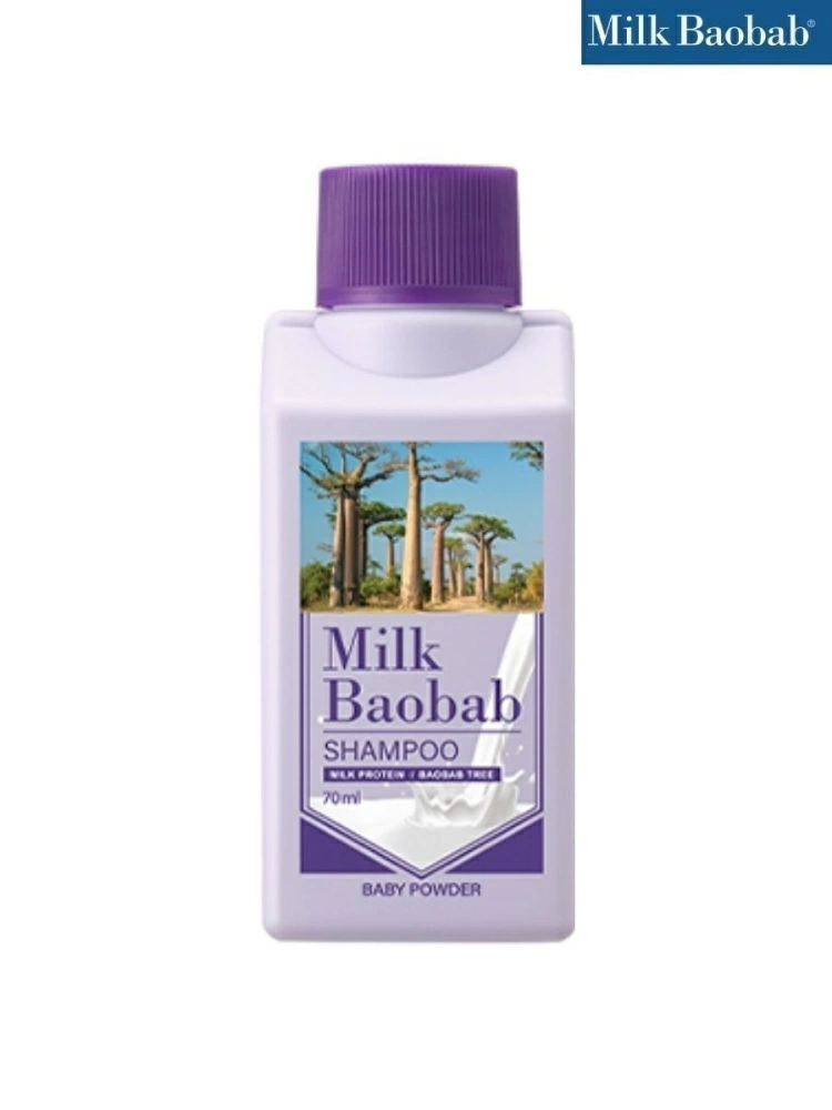 MilkBaobab Шампунь Shampoo Baby Powder Travel Edition, 70 мл.