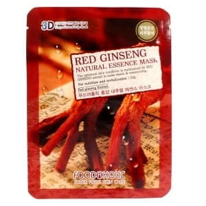 Foodaholic Тканевая маска для лица 3D Natural Essence Mask Red Ginseng, 23 мл.