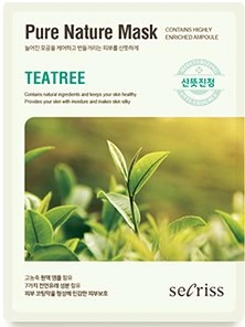 Anskin Тканевая маска для лица Secriss Pure Nature Mask Pack Tea Tree, 25 мл.