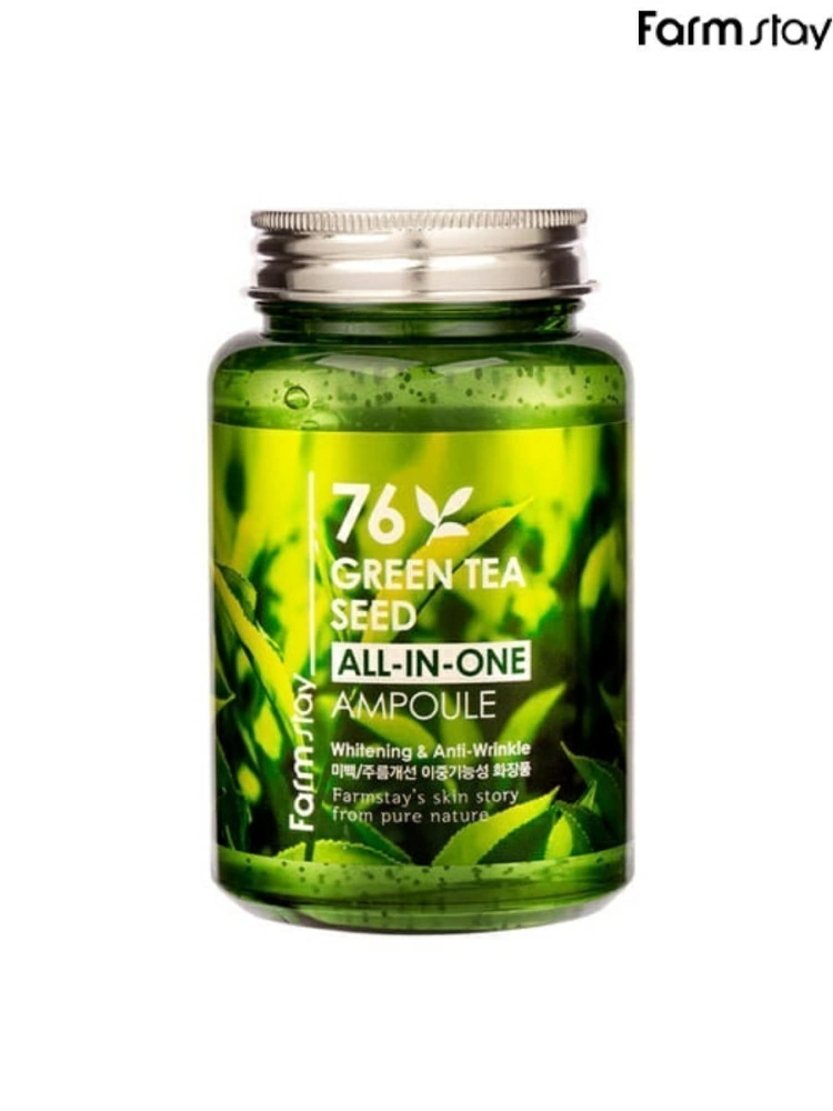 FarmStay Многофункциональная ампульная сыворотка All In One Green Tea Seed Ampoule с зеленым чаем, 250 мл.