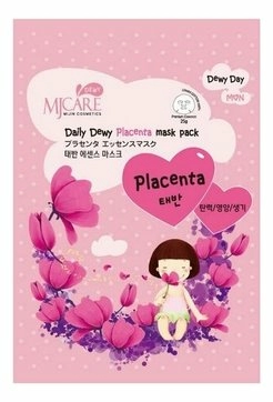 Тканевая маска для лица Mijin MJ Care Daily Dewy Mask Pack Placenta с плацентой, 25 гр.