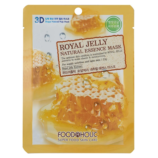 Foodaholic Тканевая маска для лица 3D Natural Essence Mask Royal Jelly, 23 мл.