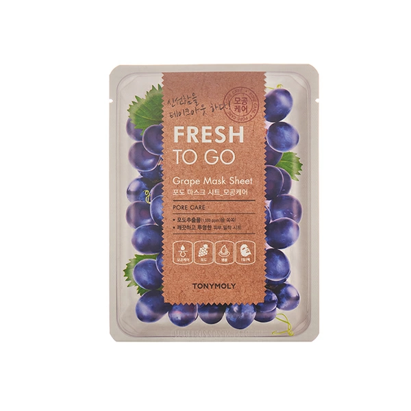 Tonymoly FRESH TO GO Grape Mask Sheet Освежающая тканевая маска для лица с экстрактом винограда