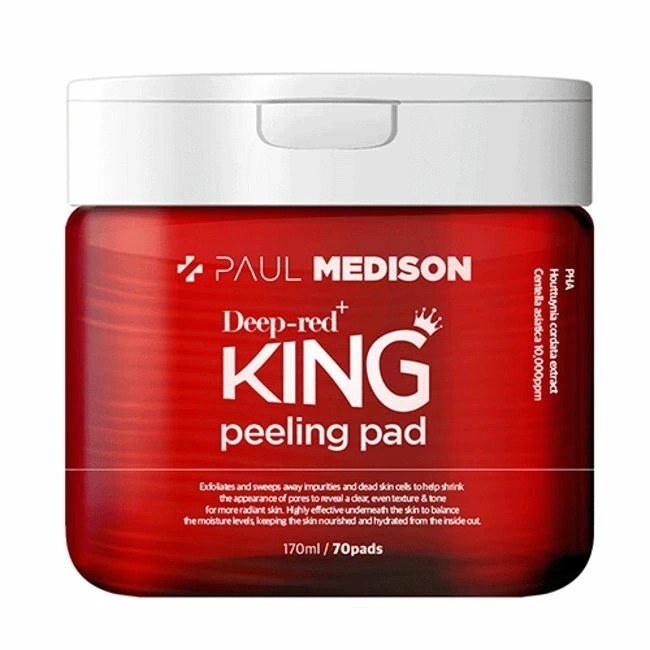 Paul Medison Deep-red King Peeling Pad Очищающие пэды для лица с экстрактом центеллы азиатской 70шт