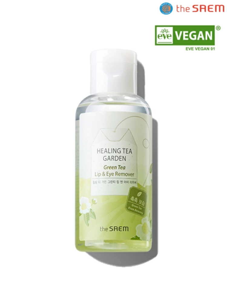 The Saem Средство для снятия макияжа Healing Tea Garden Green Tea Lip & Eye Remover, 150 мл.