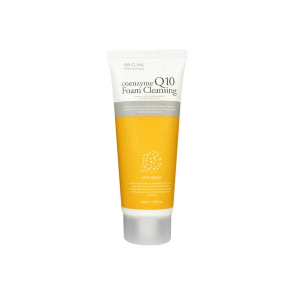 3W Clinic Пенка для умывания Coenzyme Q10 Cleansing Foam с коэнзимом Q10, 100 мл.