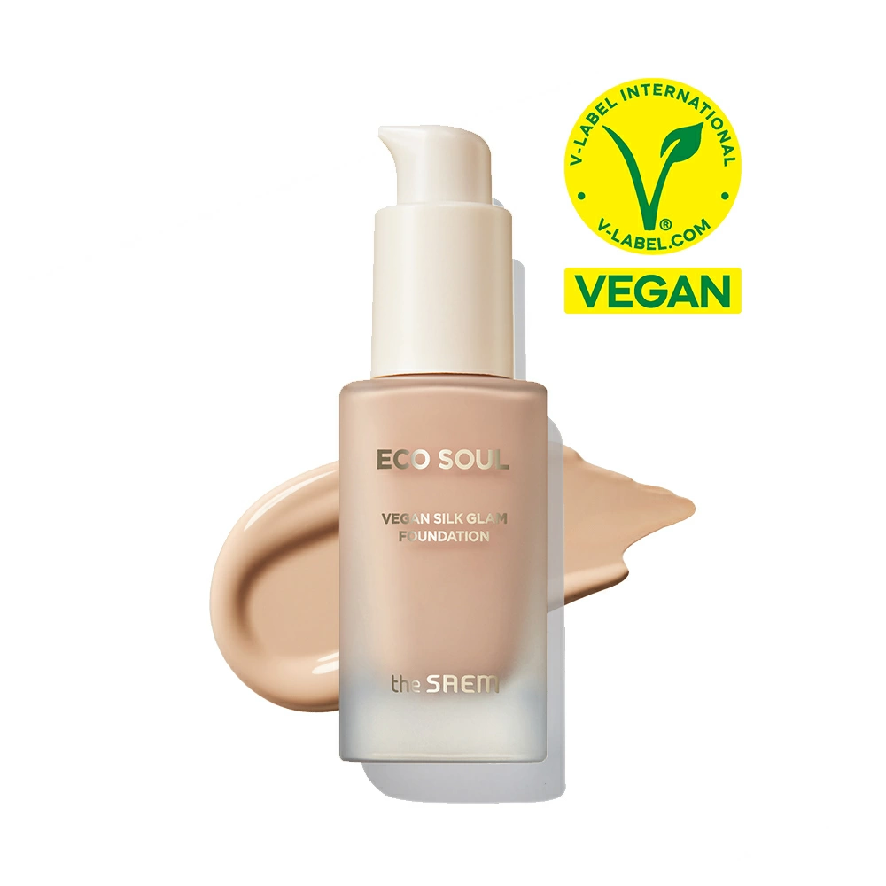 The Saem Крем Eco Soul Vegan Silk Glam Foundation #21 Light Beige, 30 мл.