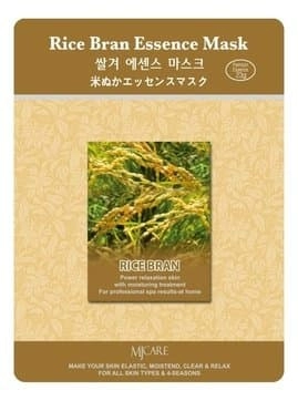 Тканевая маска для лица рисовые отруби Mijin Rice Bran Essence Mask, 23 гр.