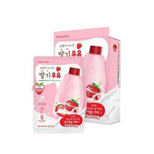 Welcos Kwailnara Тканевая маска Kwailnara Strawberry Milk Vitaliging Mask