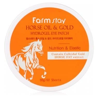 FarmStay Гидрогелевые патчи для глаз Horse Oil & Gold Hydrogel Eye Patch с золотом и конским жиром, 60 шт.