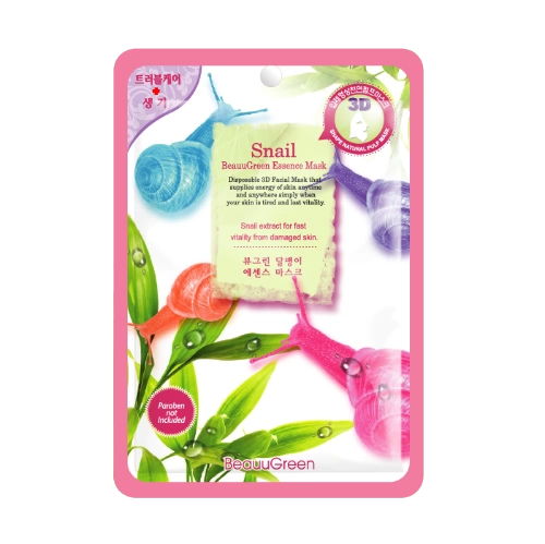 Beauugreen Маска на тканевой основе BeauuGreen Snail 3D Essence Mask