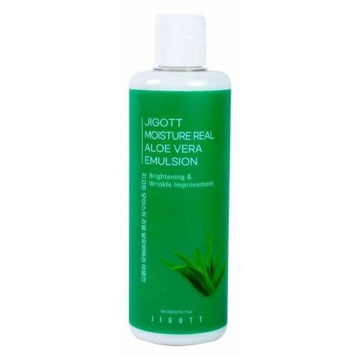 Jigott Aloe Эмульсия увлажняющая с алоэ Moisture Real Aloe Vera Emulsion, 300 мл.