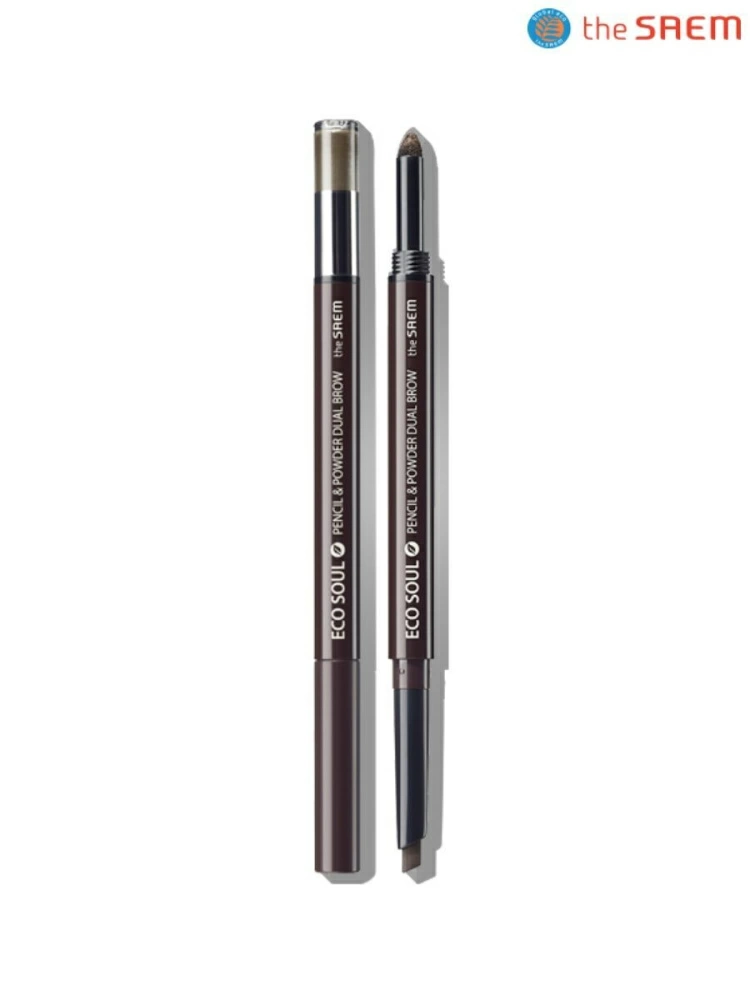 The Saem Карандаш-пудра для бровей Eco Soul Pencil & Powder Dual Brow 02 Deep Brown