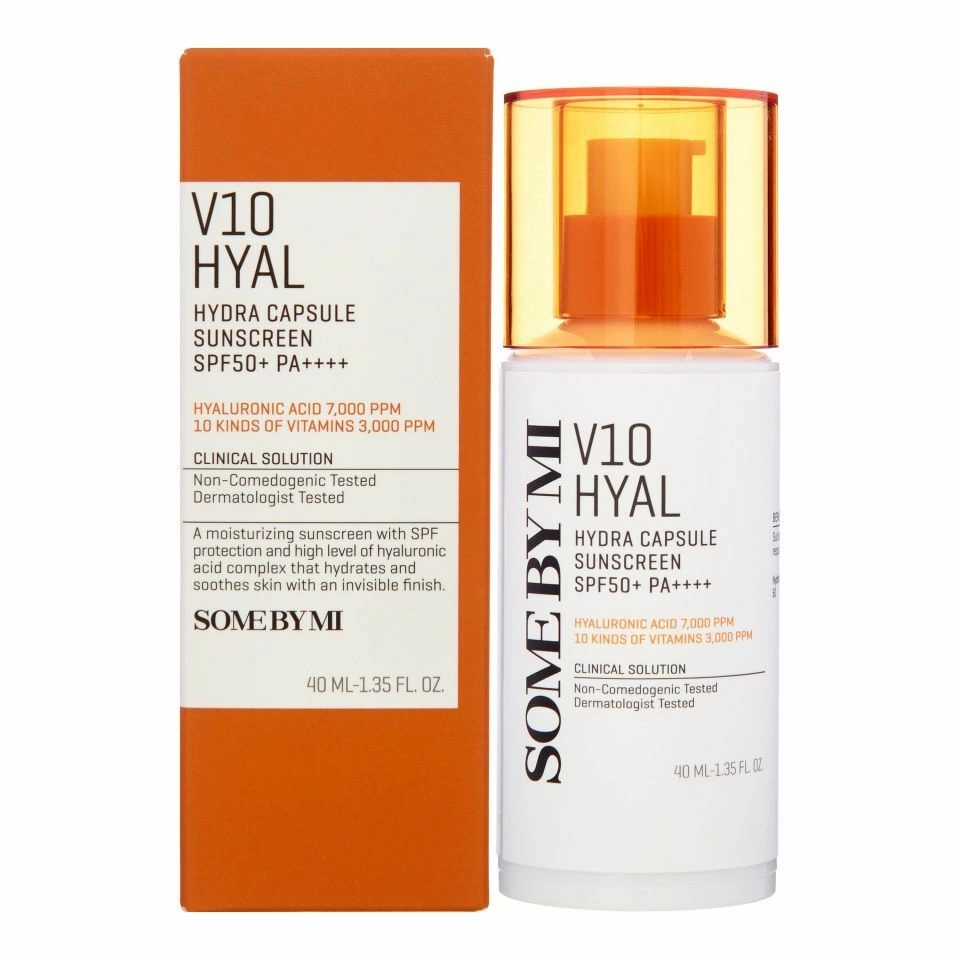 Some By Mi V10 Hyal Hydra Capsule Sunscreen Увлажняющий солнцезащитный капсульный крем с гиалуроновой кислотой и комплексом витаминов 40мл