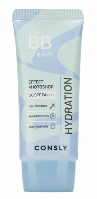 Consly Крем Bb увлажняющий с эфектом фотошопа Bb Cream Effect Photoshop Hydration SPF50/PA++++ натуральный бежевый ,50мл,Consly