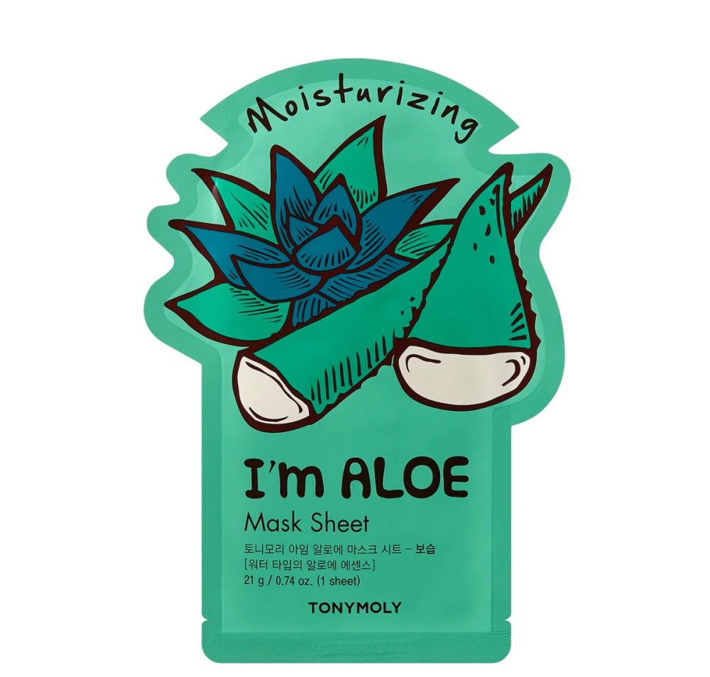 Tonymoly Тканевая маска I'm Real Aloe Mask Sheet с экстрактом алоэ, 21 мл.