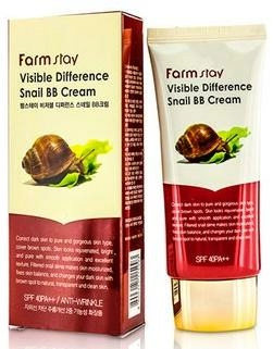 FarmStay Восстанавливающий BB крем Visible Difference Snail BB Cream SPF40 PA++ с экстрактом улитки, 50 гр.