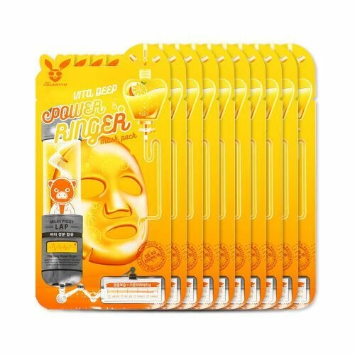 Elizavecca Набор тканевых масок Deep Power Ringer Mask Pack Vita, 10 шт. по 23 мл.