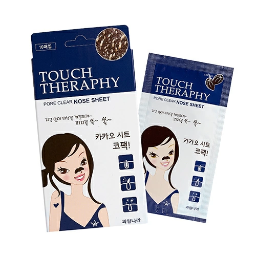 Welcos Патчи очищающие для носа Touch Therapy Cacao Pore Clear Nose Pack Peel off Type, 10 шт.