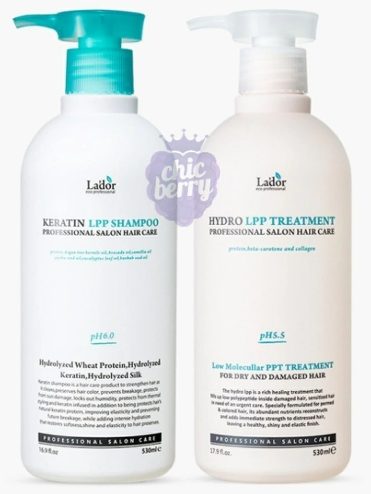 Lador Набор Keratin LPP Shampoo & LPP Treatment Mask Set, 2 x 530 мл.