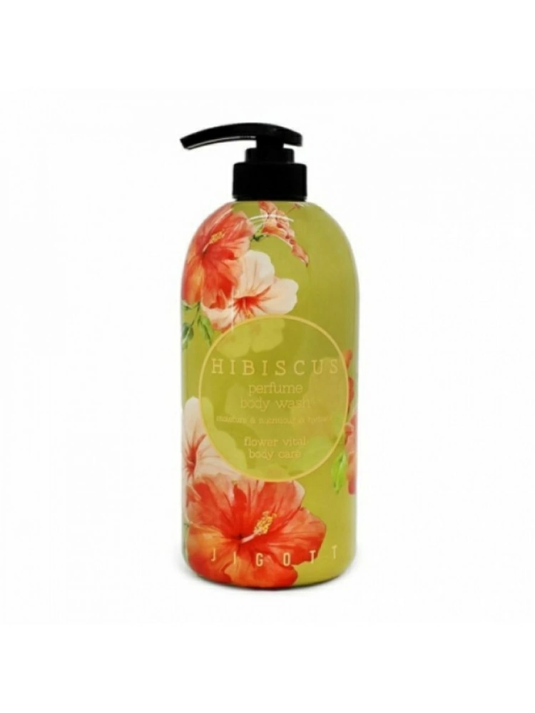 Jigott Hibiscus Perfume Body Wash Парфюмированный гель для душа с экстрактом гибискуса 750мл