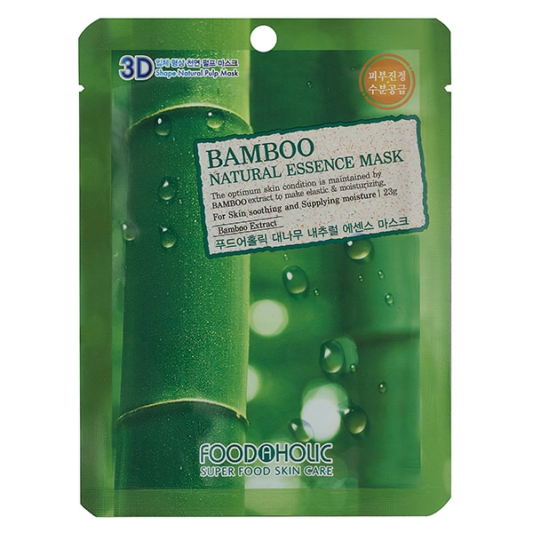 Foodaholic Тканевая маска для лица 3D Natural Essence Mask Bamboo, 23 мл.