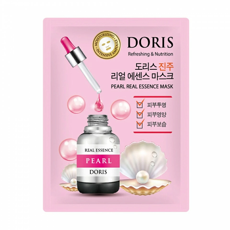 DORIS Тканевая маска для лица с жемчугом PEARL REAL ESSENCE MASK