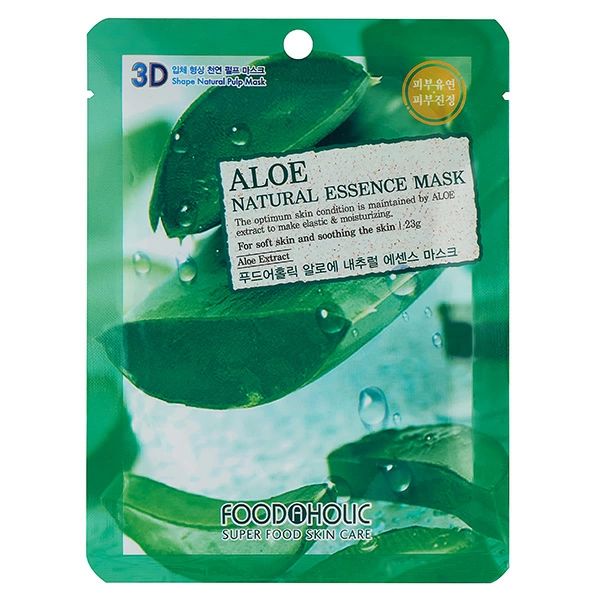 Foodaholic Тканевая маска для лица 3D Natural Essence Mask Aloe, 23 мл.