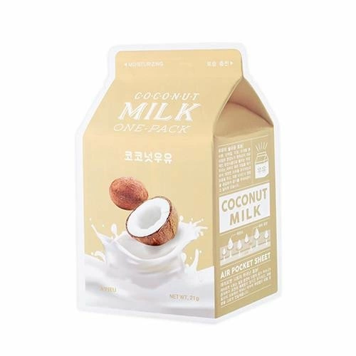 A'PIEU Увлажняющая тканевая маска для лица Coconut Milk One-Pack с экстрактом кокоса, 21 гр.