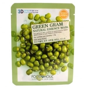 Foodaholic Тканевая маска для лица 3D Natural Essence Mask Green Gram , 23 мл.