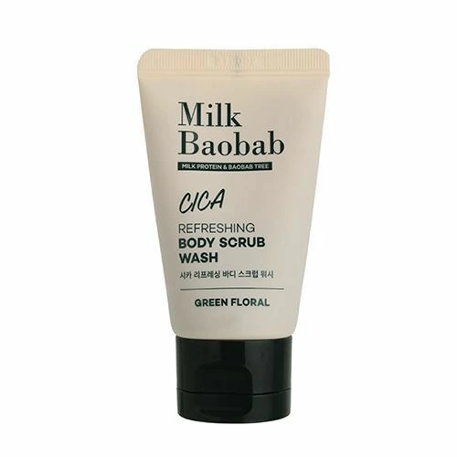 MilkBaobab Гель Cica Refreshing Body Scrub Wash Travel Edition, 30 мл.