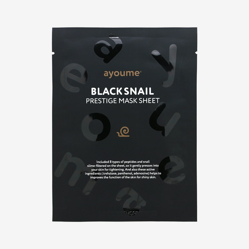 Ayoume Тканевая маска для лица Black Snail Prestige Mask Sheet с муцином черной улитки, 25 мл.