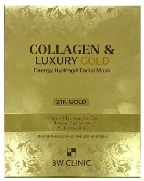 3W Clinic Гидрогелевая маска для лица Collagen & Luxury Gold Energy Hydrogel Facial Mask с золотом, 30 гр.