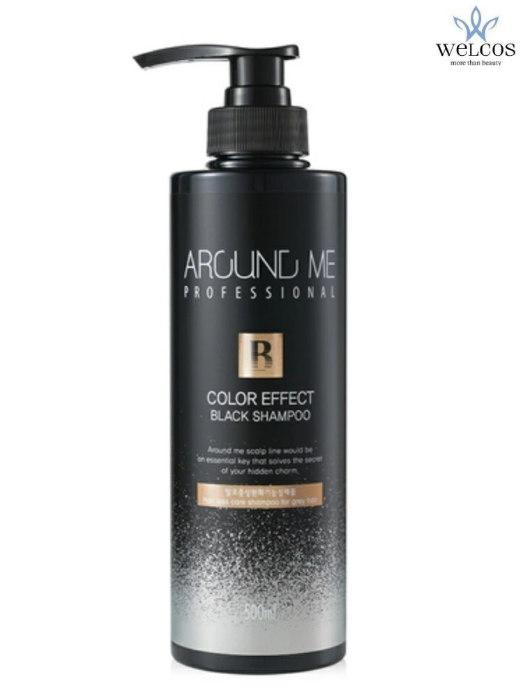 Welcos Шампунь для волос с эффектом окрашивания Around Me Color Effect Black Shampoo, 500 мл.