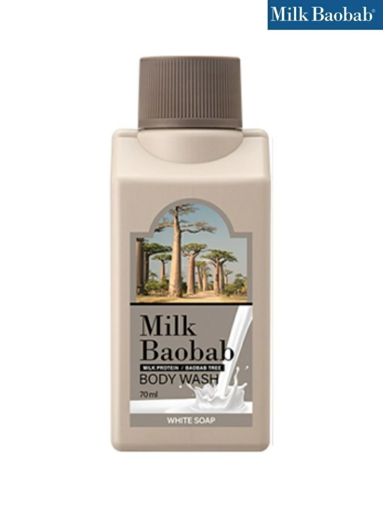 MilkBaobab Гель для душа Body Wash White Soap Travel Edition, 70 мл.