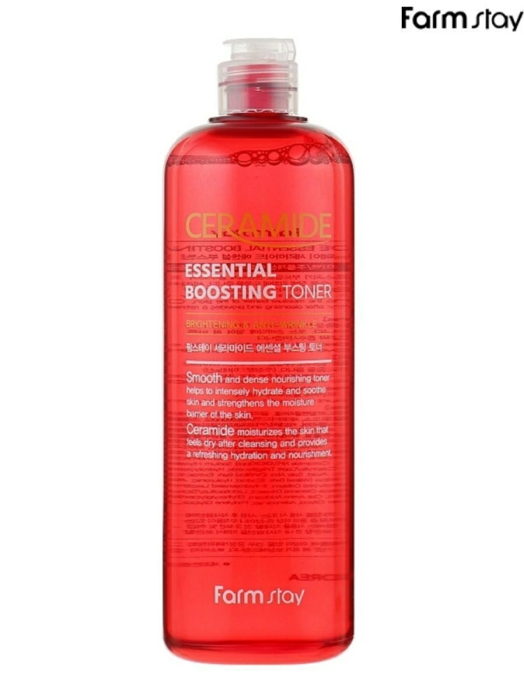 FarmStay Укрепляющий тонер-бустер Ceramide Essential Boosting Toner с керамидами, 500 мл.