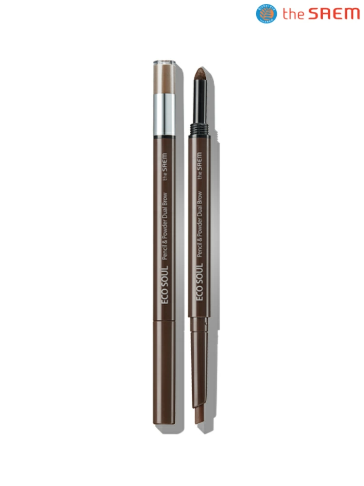 The Saem Карандаш Eco Soul Pencil & Powder Dual Brow 04 Medium Brown