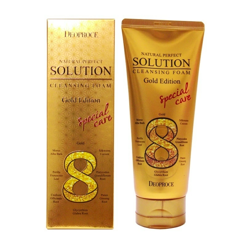 Deoproce Пенка для умывания Natural Perfect Solution Cleansing Foam Gold Edition, 170 гр.