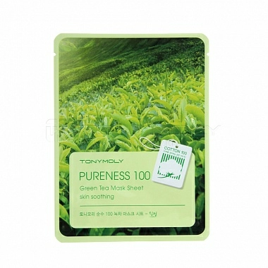 Tonymoly Тканевая маска для лица Pureness 100 Green Tea Mask Sheet с экстрактом зеленого чая, 21 мл.