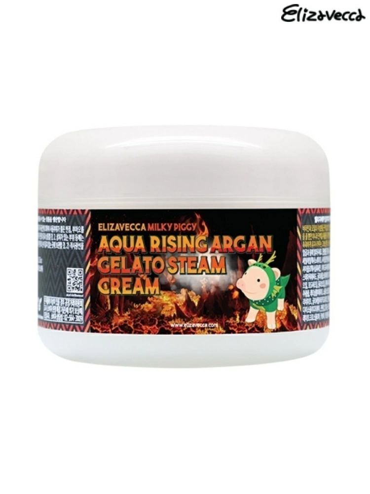 Elizavecca Увлажняющий паровой крем Milky Piggy Aqua Rising Argan Gelato Steam Cream, 100 гр.