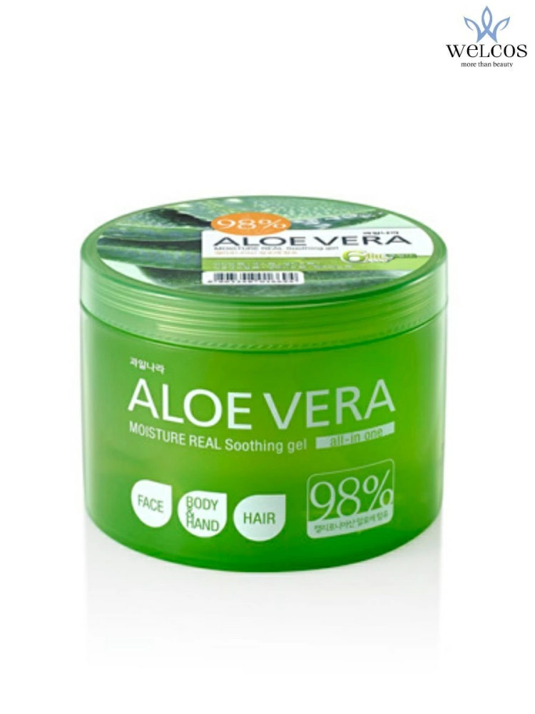 Welcos Гель для тела успокаивающий Aloe vera Moisture Real Soothing Gel, 500 мл.