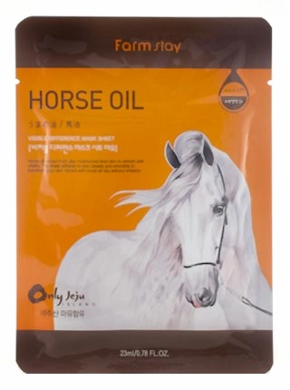 FarmStay Тканевая маска для лица Visible Difference Mask Sheet Horse Oil с лошадиным маслом для сухой кожи, 23 мл.