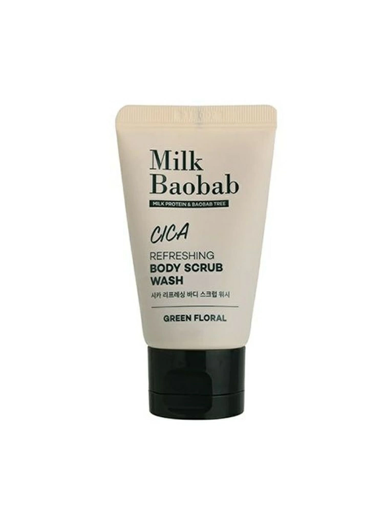 MilkBaobab Гель Cica Refreshing Body Scrub Wash Travel Edition, 30 мл.