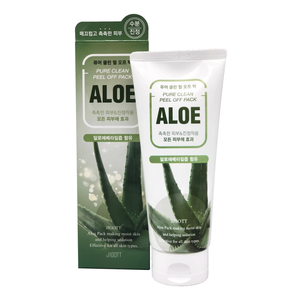 Jigott Aloe Pure Clean Peel Off Pack Маска-плёнка для лица на основе экстракта алоэ