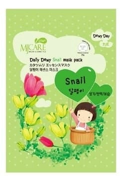 Тканевая маска для лица Mijin MJ Care Daily Dewy Mask Pack Snail с муцином улитки, 25 гр.